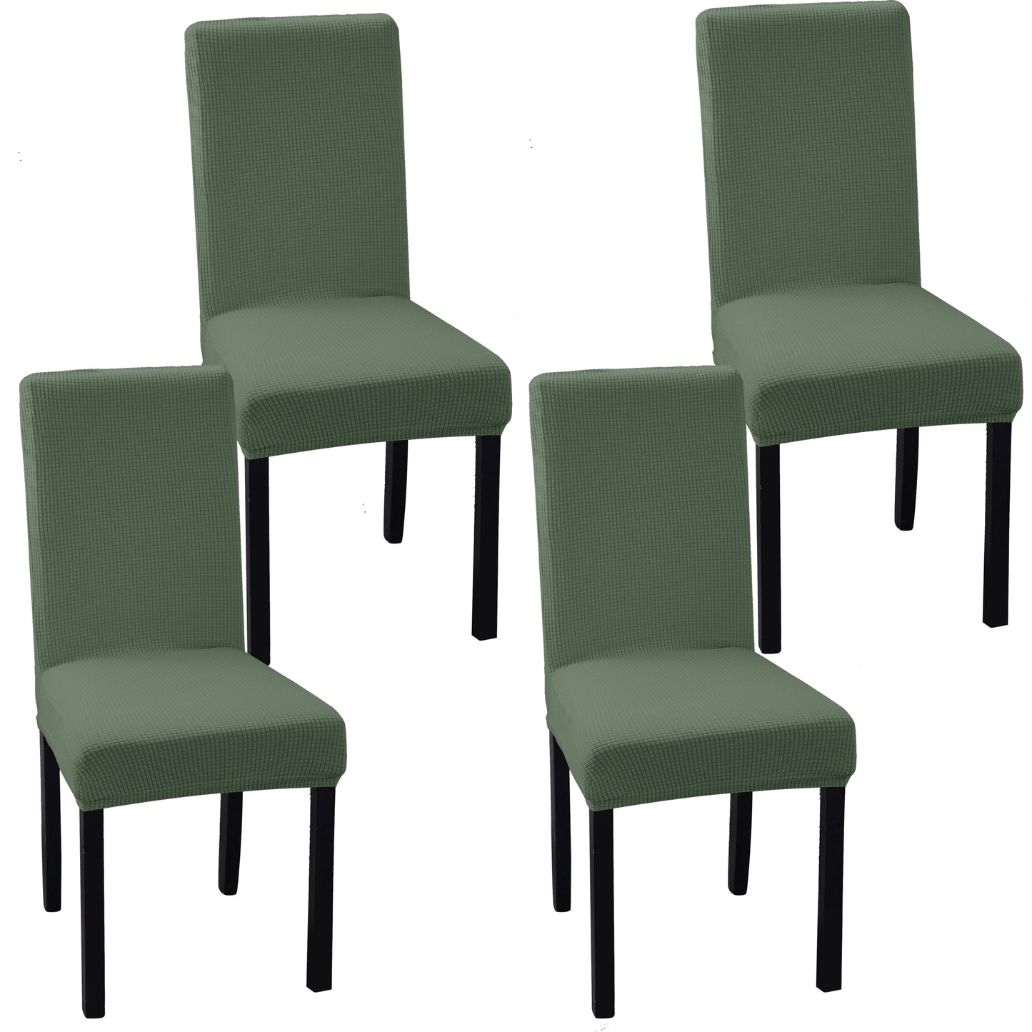 4/6pcs Solid Color Fabric Stretch Chair Slipcovers For Dining Room, Spandex Large Chair Covers