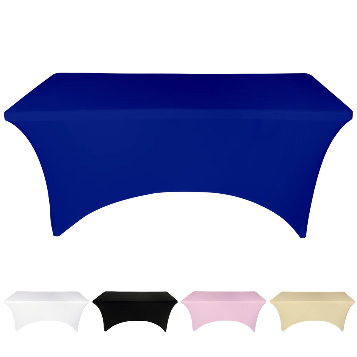OCVES stretch tablecloth in Blue for a 4ft trestle table