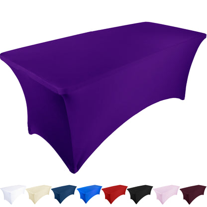 OCVES stretch tablecloth in Purple for a 6ft trestle table