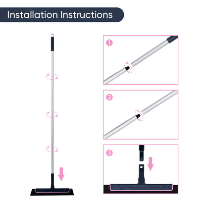 Step-by-step assembly of the floor squeegee handle