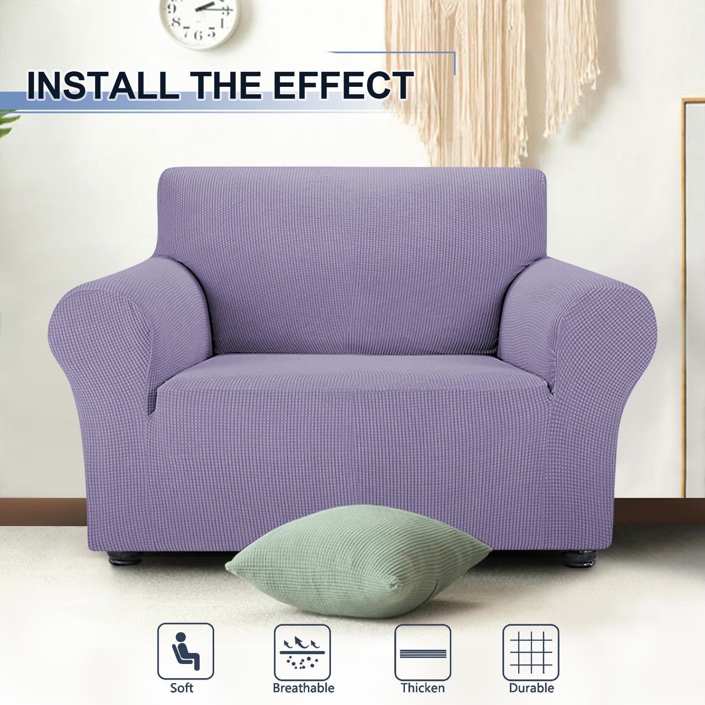 Three Seater Sofa Covers Slipcover Solid Color