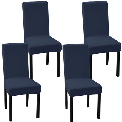 Set of 4 OCVES stretch dining chair covers in Navy Blue