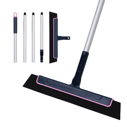 Floor squeegee with its adjustable handle sections shown separately