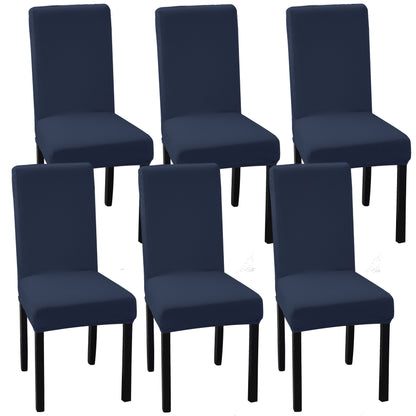 Set of 6 OCVES stretch dining chair covers in Navy Blue