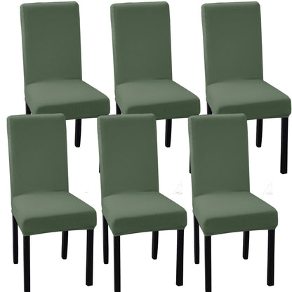 Set of 6 OCVES stretch dining chair covers in Matcha Green
