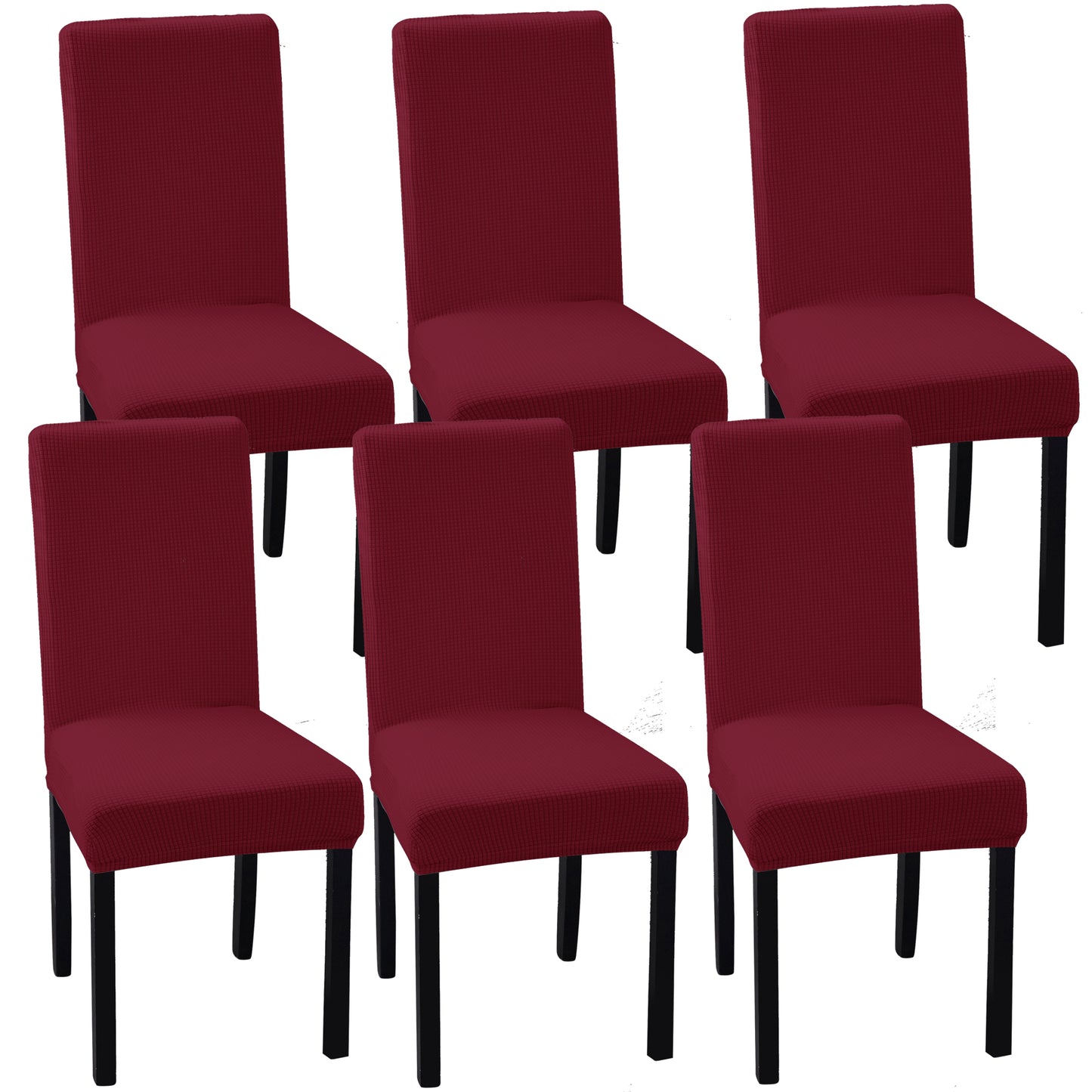 4/6pcs Solid Color Fabric Stretch Chair Slipcovers For Dining Room, Spandex Large Chair Covers