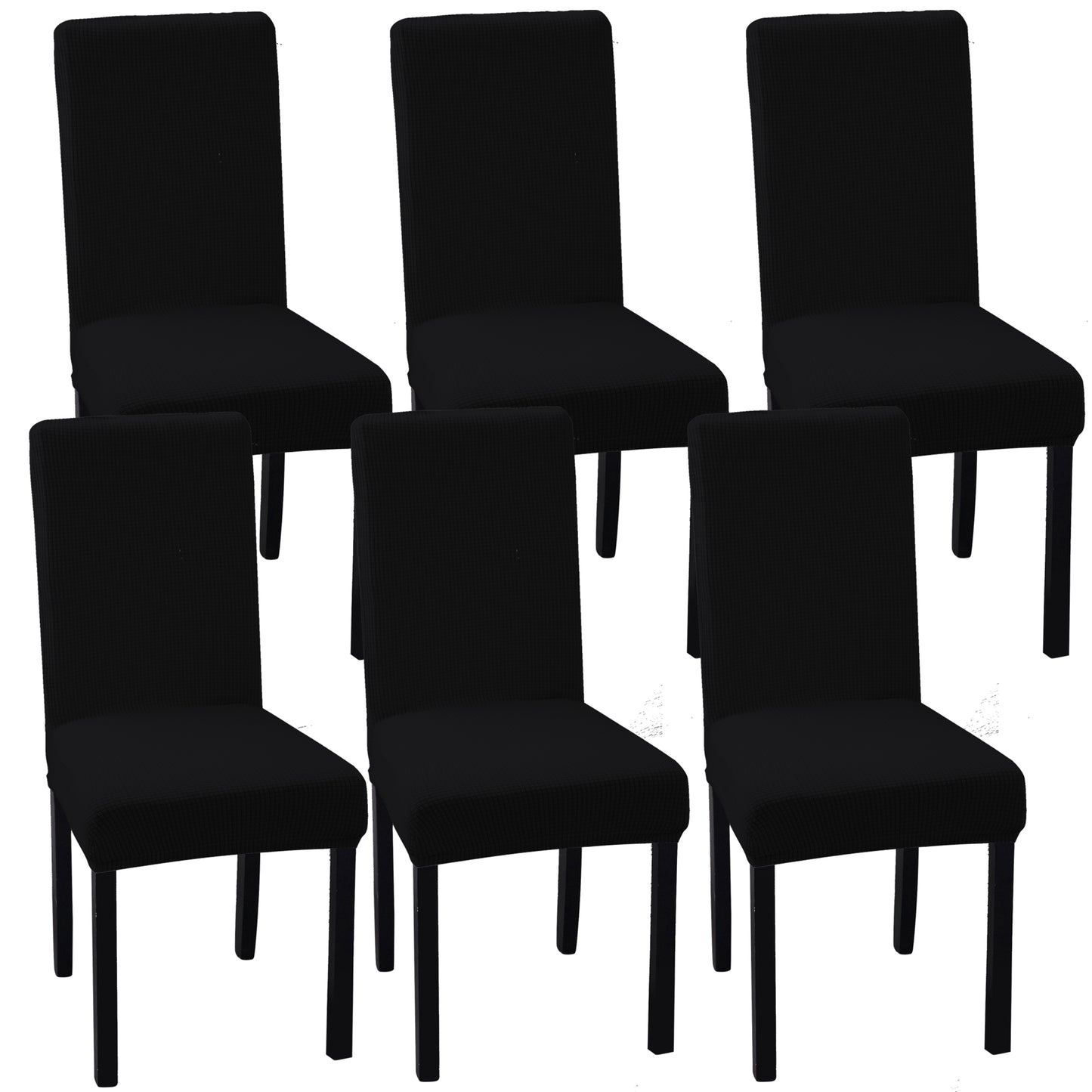 4/6pcs Solid Color Fabric Stretch Chair Slipcovers For Dining Room, Spandex Large Chair Covers