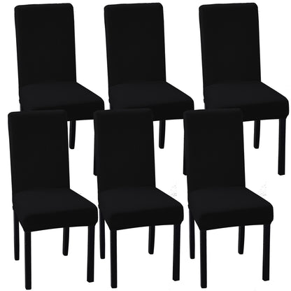 Set of 6 OCVES stretch dining chair covers in Black