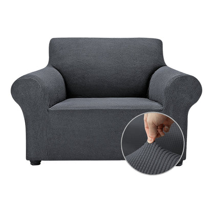 OCVES stretch sofa cover in Light Grey on a 1 seater armchair