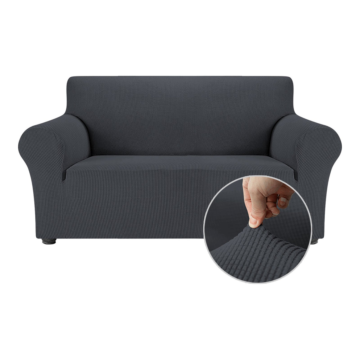 OCVES stretch sofa cover in Grey on a 2 seater sofa