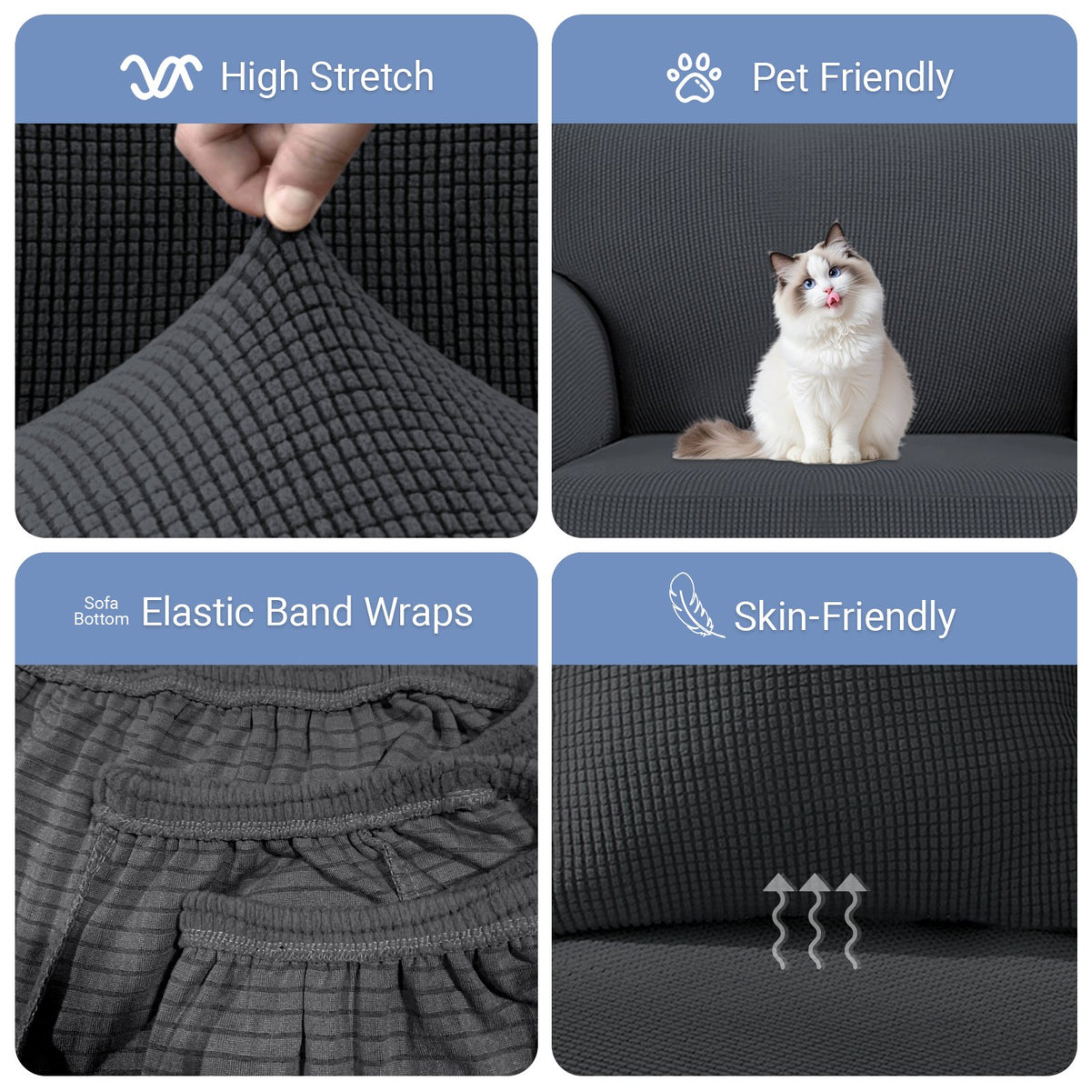 Close-up of the stretch jacquard fabric and elastic hem