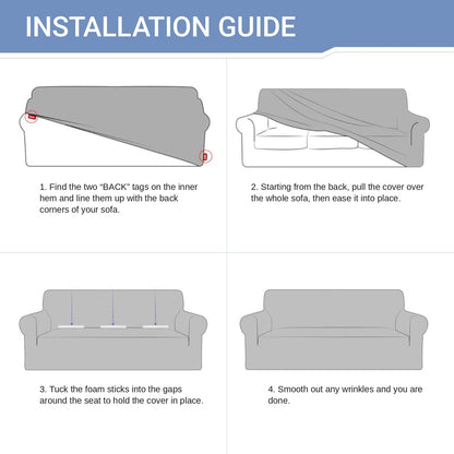 How to fit the OCVES stretch sofa cover in four steps