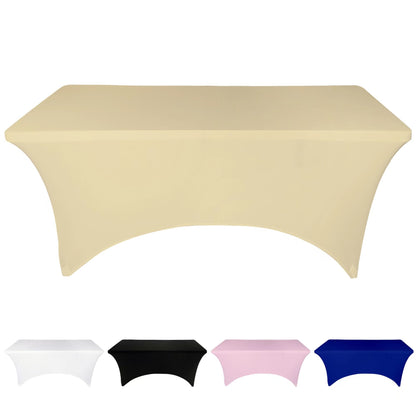 OCVES stretch tablecloth in Champagne for a 4ft trestle table