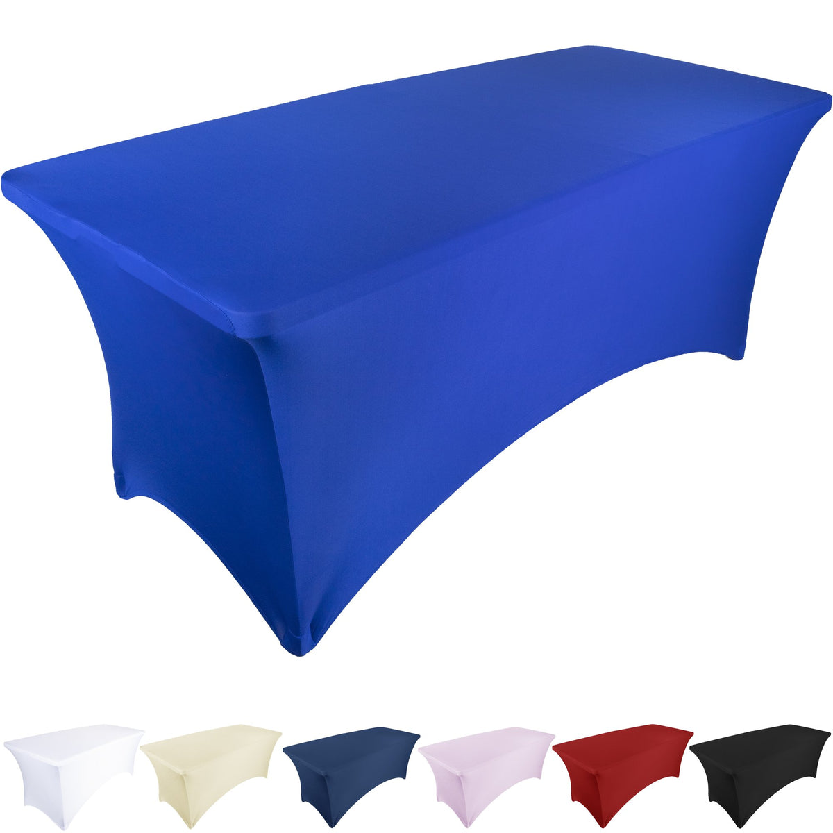 OCVES stretch tablecloth in Blue for a 6ft trestle table