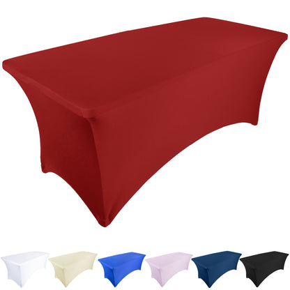 OCVES stretch tablecloth in Burgundy for a 6ft trestle table