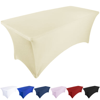 OCVES stretch tablecloth in Champagne for a 6ft trestle table