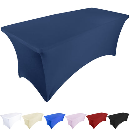OCVES stretch tablecloth in Navy Blue for a 6ft trestle table