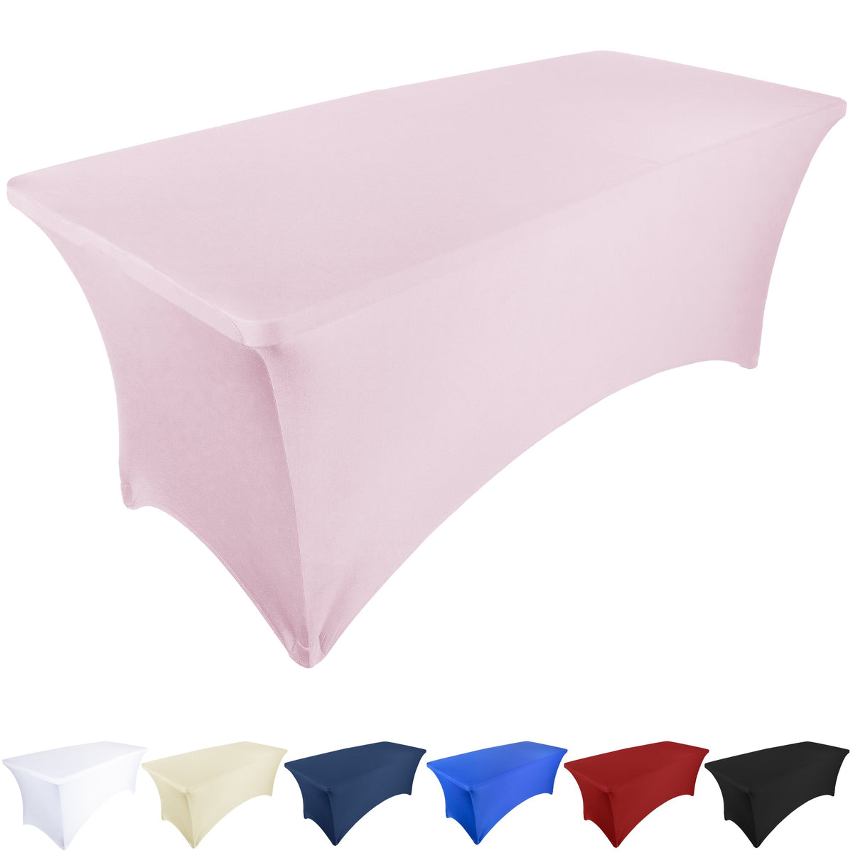 OCVES stretch tablecloth in Pink for a 6ft trestle table