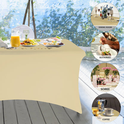 Champagne stretch tablecloth for dining rooms, restaurants, soirées and coffee mornings