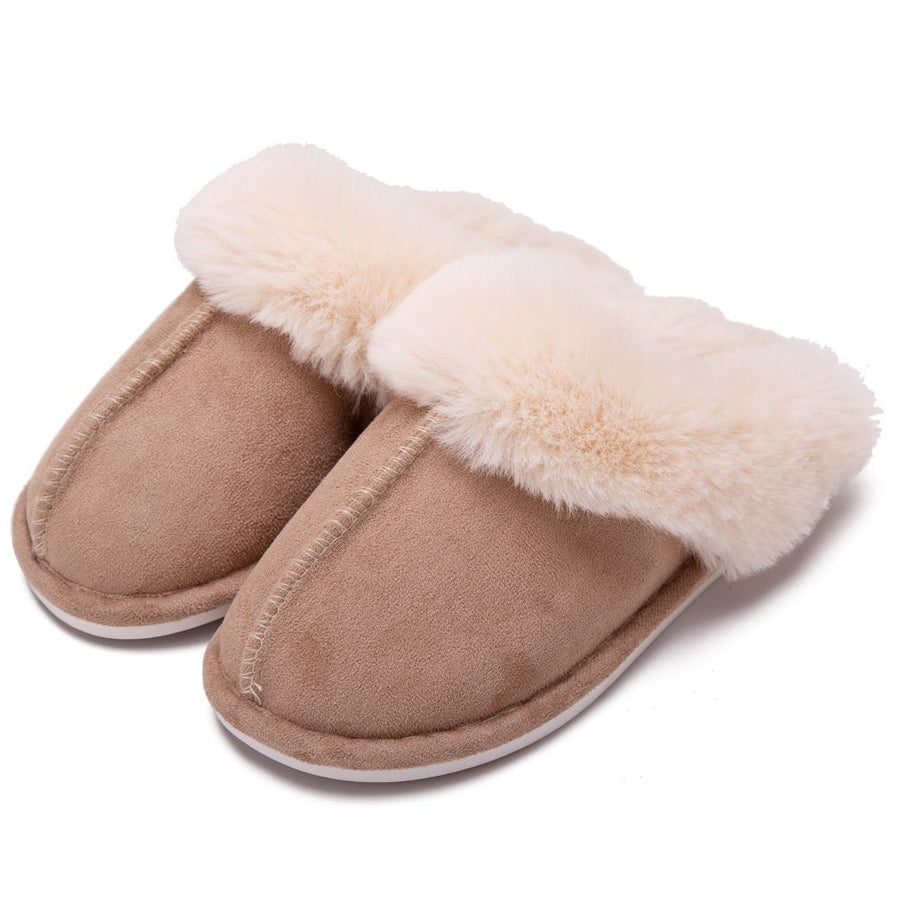 Faux fur slippers