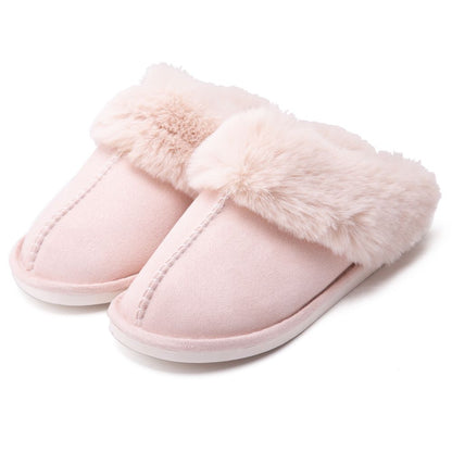 Creamy White women's faux fur slippers