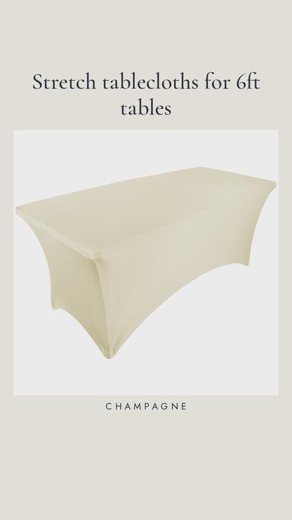 OCVES Stretch Spandex Tablecloth for 4ft & 6ft Trestle Tables - Fitted Iron-Free Table Cover for Events & Stalls (UK Stock)